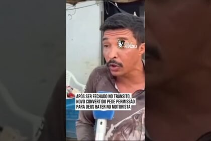 APÓS SER FECHADO NO TRÂNSITO. NOVO CONVERTIDO PEDE PERMISSÃO PARA DEUS BATER NO MOTORISTA !