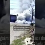 Caminhão carregado de cimento explode e por um milagre de Deus ninguém ficou ferido !