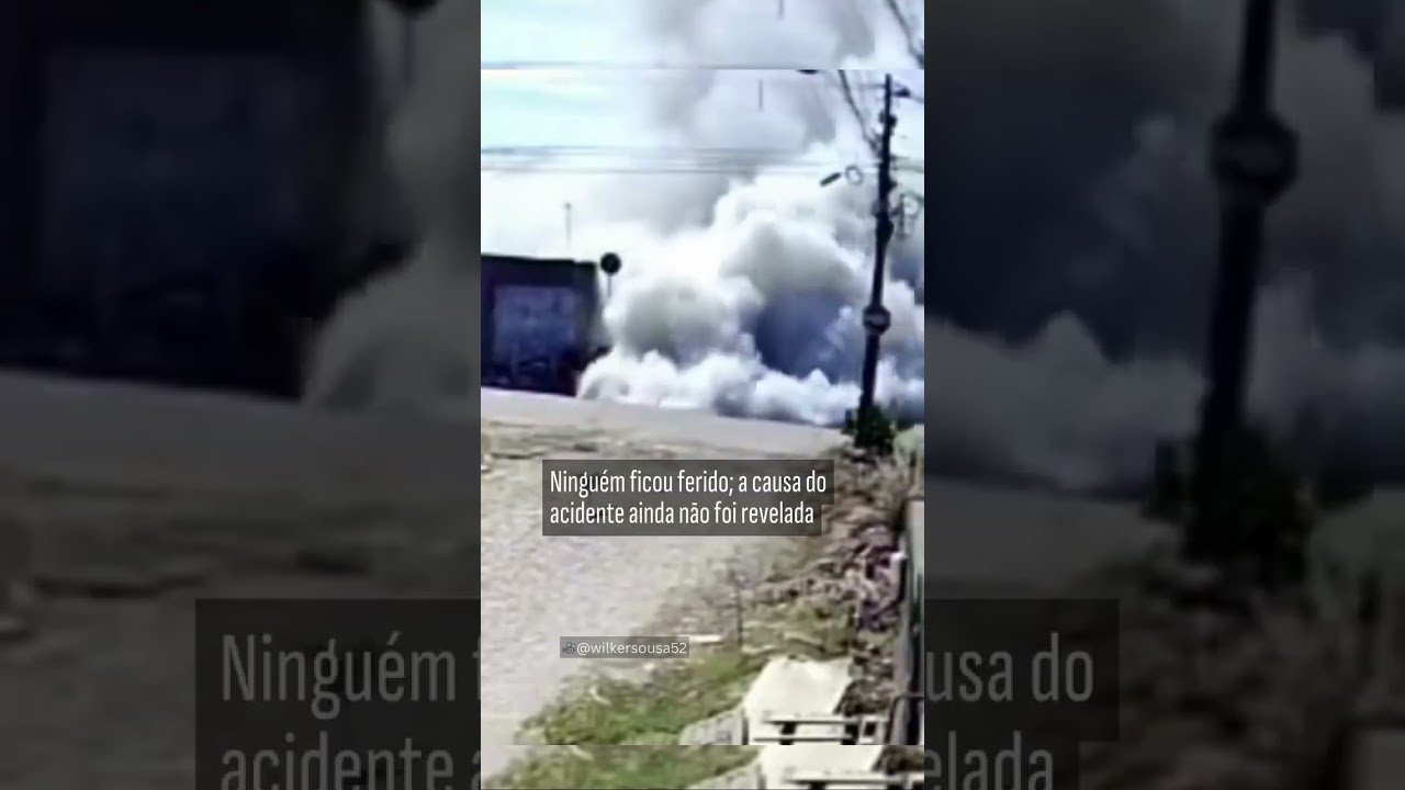 Caminhão carregado de cimento explode e por um milagre de Deus ninguém ficou ferido !