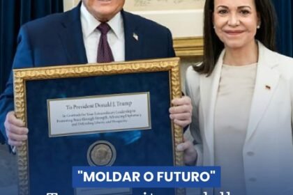 TRUMP ACEITA MEDALHA SIMBÓLICA DO NOBEL DA PAZ DAS MÃOS DE MARÍA CORINA